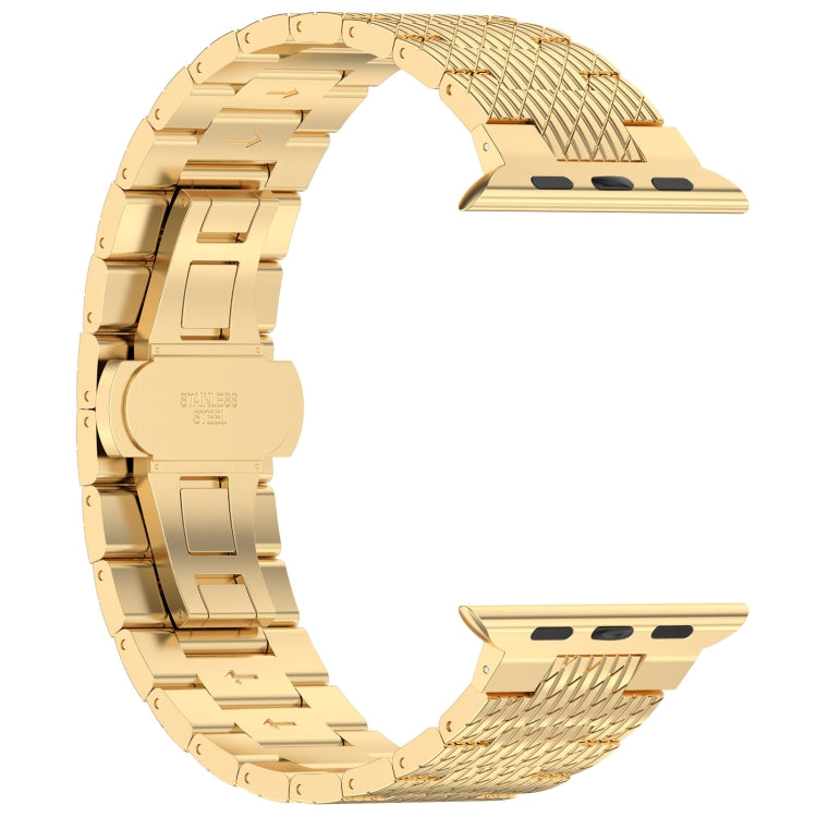 Sandsberg | Für Apple Watch Series 3 38mm Twill Edelstahl Armband (Gold)