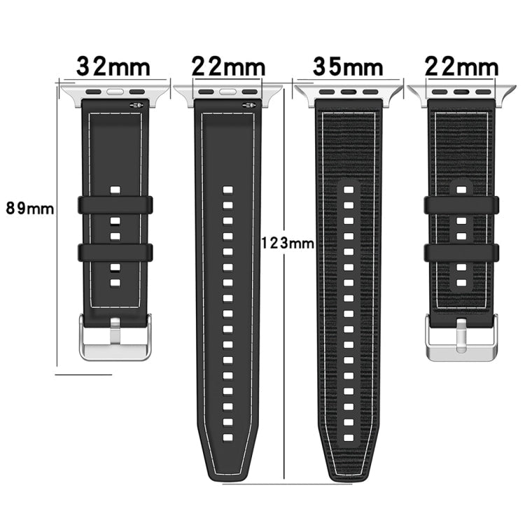 Sandsberg | Für Apple Watch Series 9 41mm Ordentliche Schnalle Hybrid Nylon Geflochtenes Silikon Uhrenarmband (Grün)