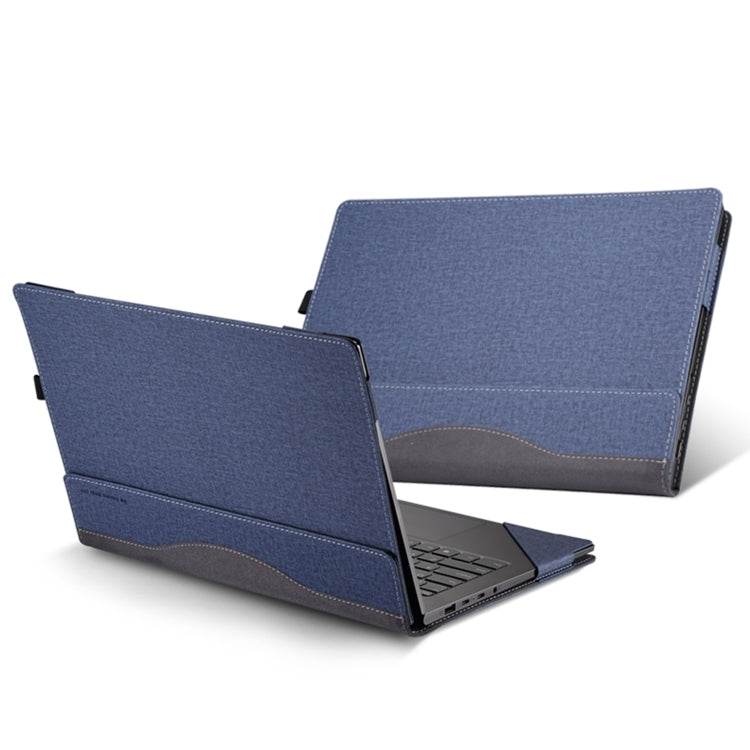 Sandsberg | Für HP Spectre X360 14 Zoll 14-eu / 14t-eu Leder Laptop Stoßfest Schutzhülle (Dunkelblau)