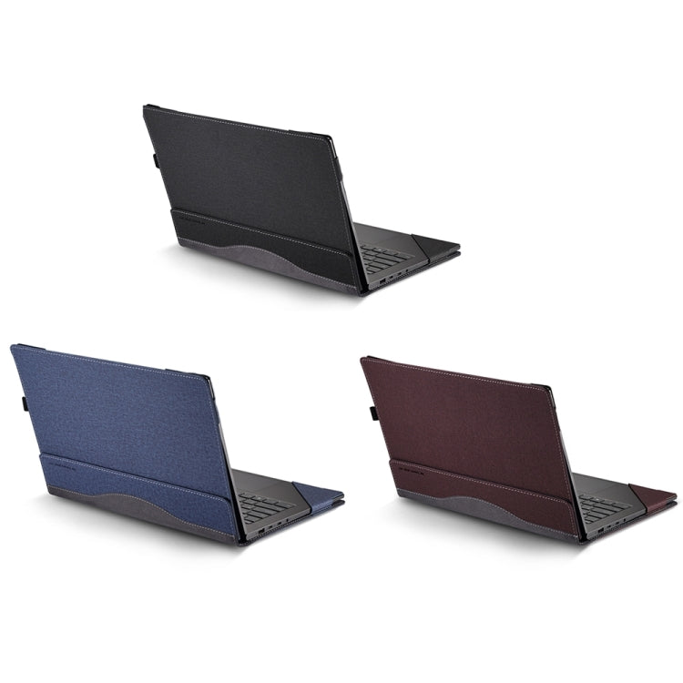 Sandsberg | Für HP Spectre X360 14 Zoll 14-eu / 14t-eu Leder Laptop Stoßfest Schutzhülle (Dunkelblau)