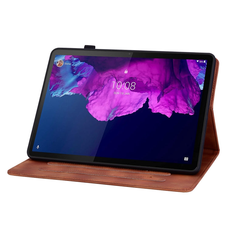 Sandsberg | Voor Lenovo Tab P11 / Xiaoxin Pad Plus Lily Geprofileerde Leren Tablet Hoes (Bruin)