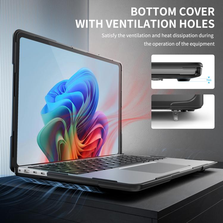Für Microsoft Surface Laptop 7 TPU + PC Zwei-Farben Anti-Fall Laptop Schutzhülle (Schwarz)