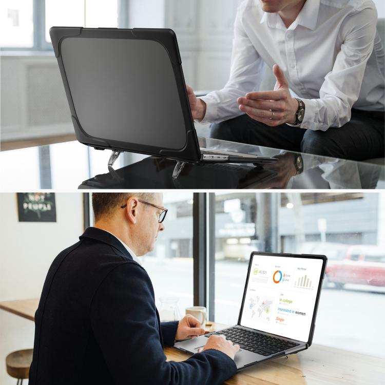 Für Microsoft Surface Laptop 7 TPU + PC Zwei-Farben Anti-Fall Laptop Schutzhülle (Schwarz)