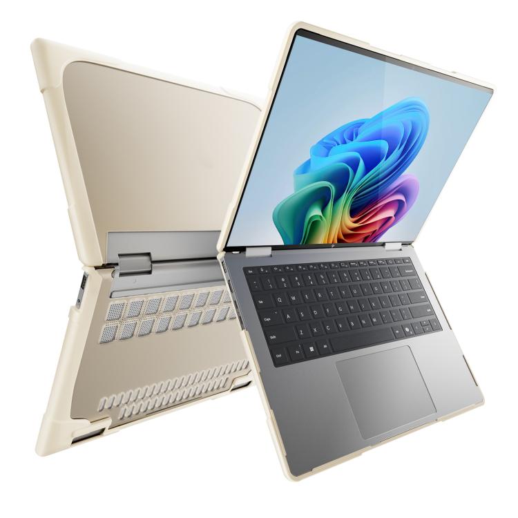 Für HP ENVY X360-14 2024 TPU + PC Zweifarbige Anti-Fall-Laptop-Schutzschale (Khaki)