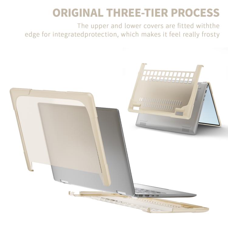 Für HP ENVY X360-14 2024 TPU + PC Zweifarbige Anti-Fall-Laptop-Schutzschale (Khaki)