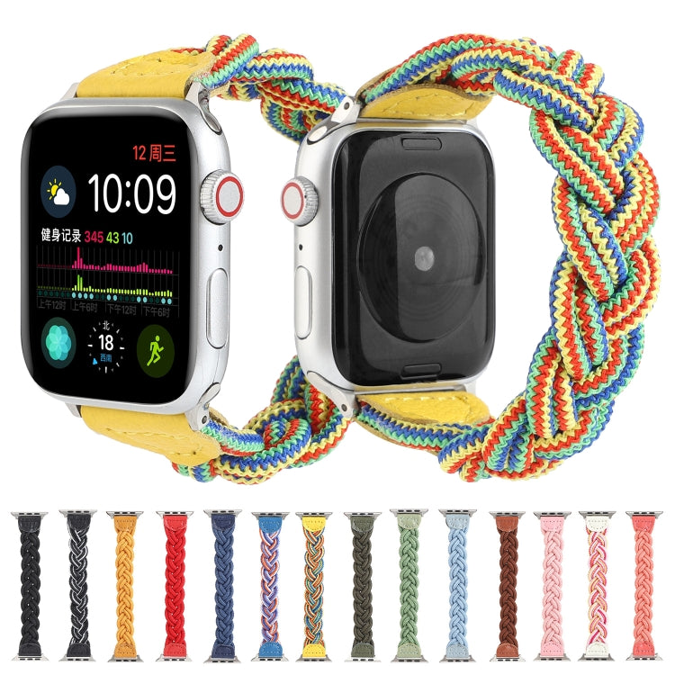 Sandsberg | Elastisches gewebtes Uhrenband für Apple Watch Series 7 45mm / 6 & SE & 5 & 4 44mm / 3 & 2 & 1 42mm, Länge:150mm(Blaue Weiße Orange)