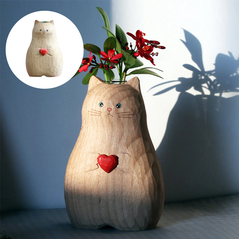 Handgefertigte Katzenvase
