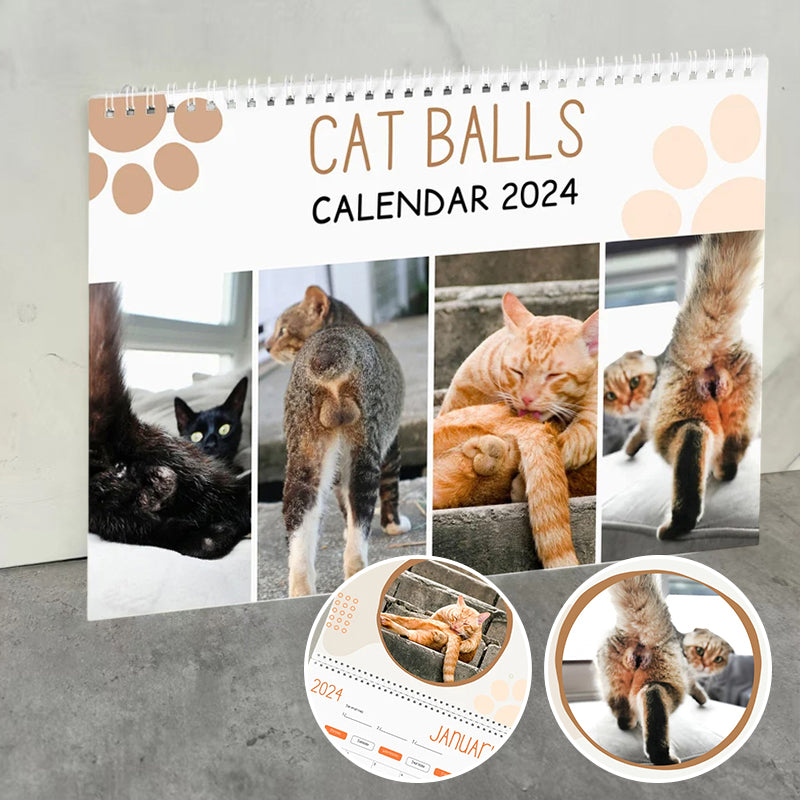 Lustiger Katzenballkalender 2024