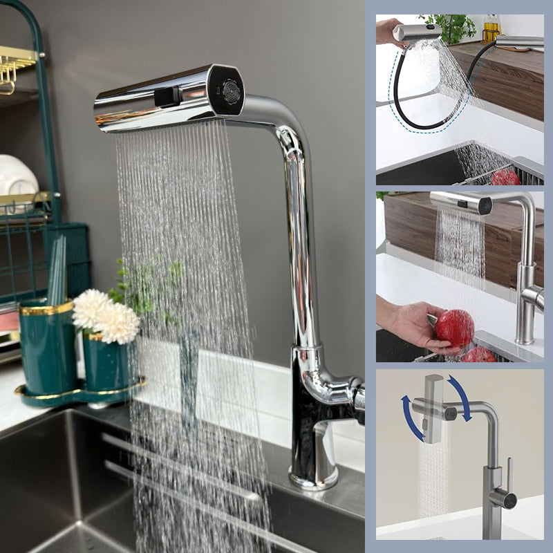 Multifunktionale drehbare Wasserfall-Küchenarmatur