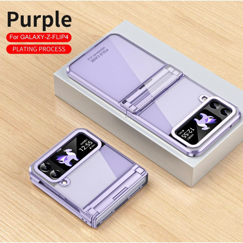 Transparente galvanische Phantomscharnier-Telefonhülle für Samsung Galaxy Z Flip 5 4