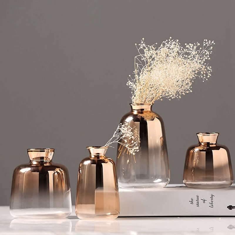 Sandsberg Spiegelnde Gradient-Gold-Vase | Modernes Design | Dekoratives Highlight für Zuhause