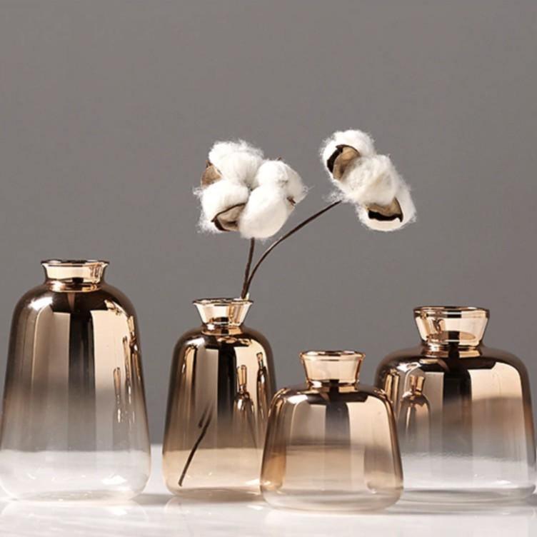 Sandsberg Spiegelnde Gradient-Gold-Vase | Modernes Design | Dekoratives Highlight für Zuhause