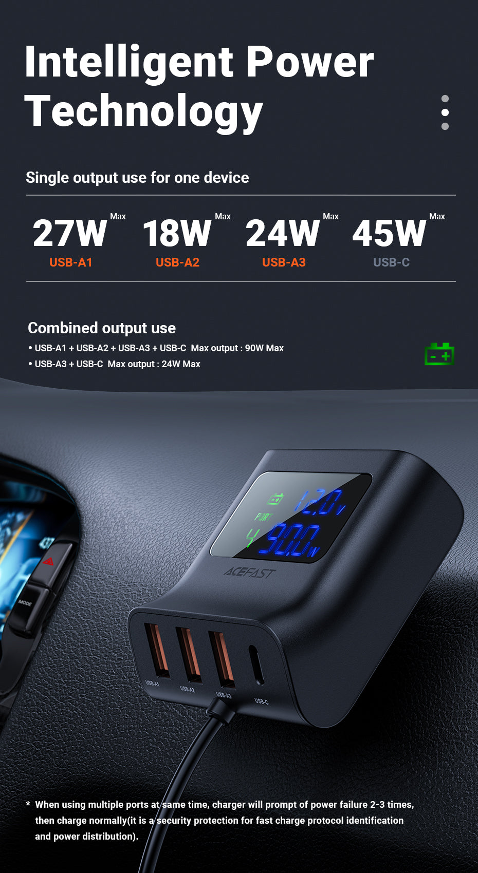 Car USB-Splitter Schnellladegerät