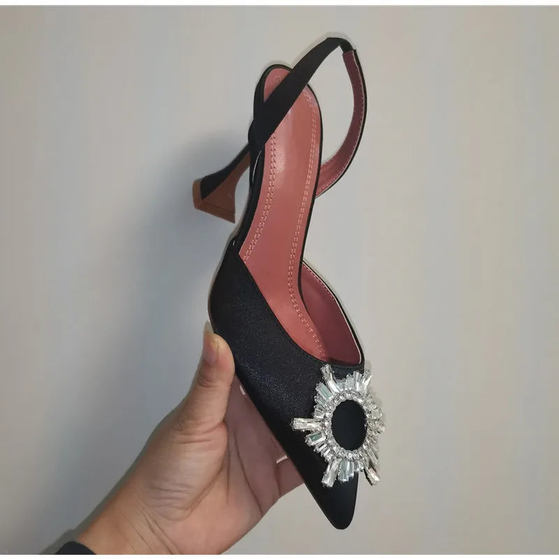 Stern Stil Damen Sandalen Elegante Spitzenschuhe Sommer Büro Dame Schuhe Hohe Absätze Gladiator