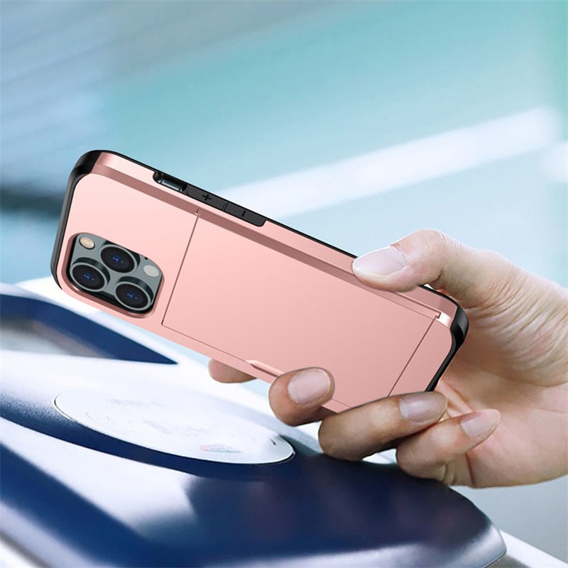 Business Armor Slide Wallet iPhone Hülle