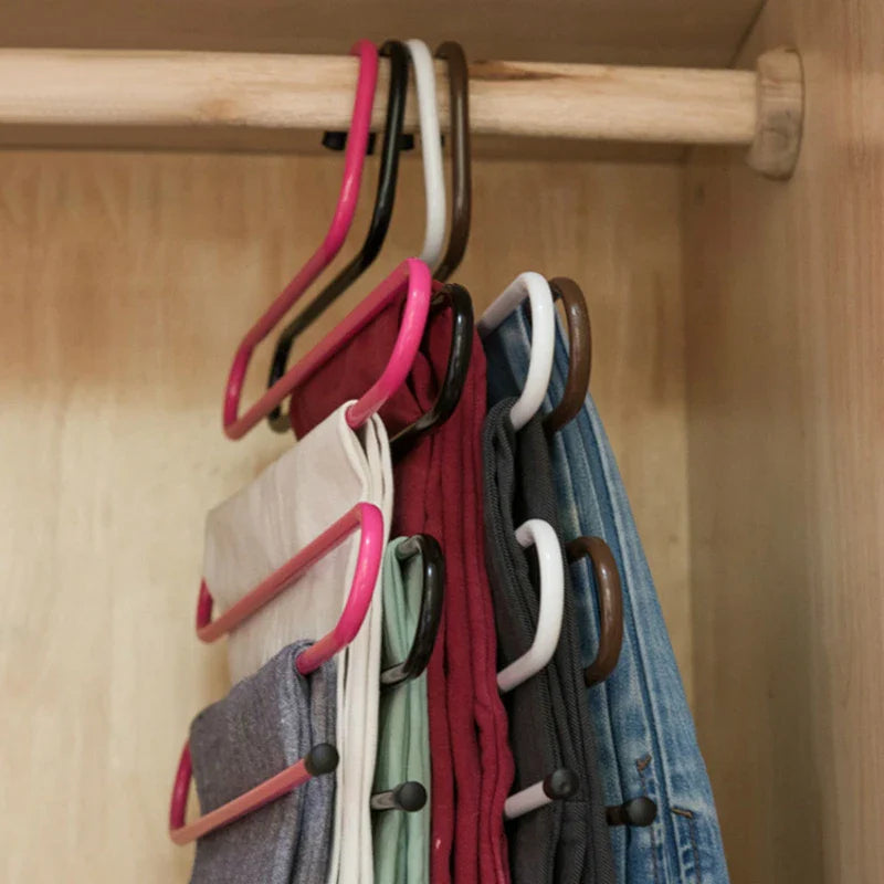 5-lagiges S-förmiges Gestell - Platzsparend im Kleiderschrank (1 +1 GRATUIT)