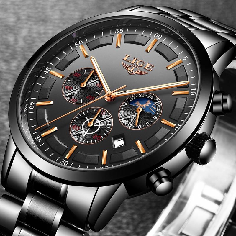 VanguardTime | Militär Schwarz Stahl Uhr - Elegant und stilvoll