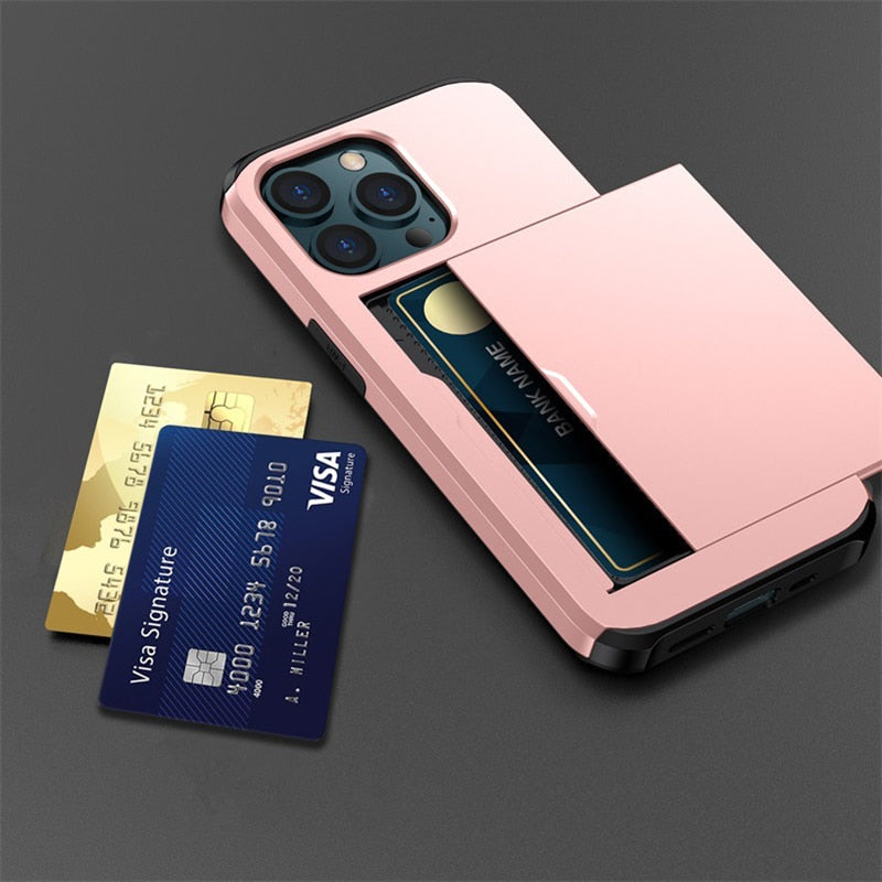 Business Armor Slide Wallet iPhone Hülle