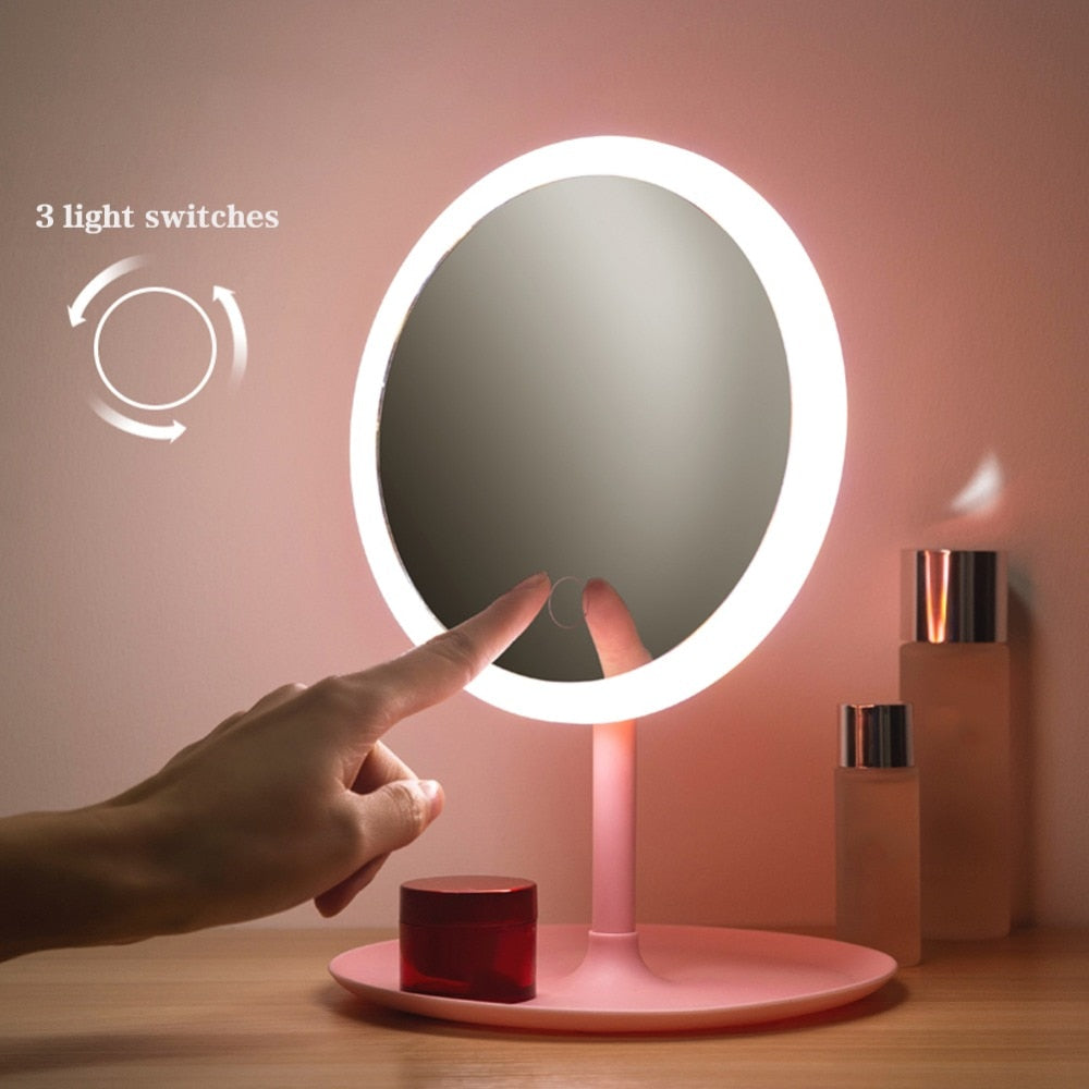 Glam️ | Schminkspiegel mit LED-Beleuchtung (USB-LED-Lichtleiste)