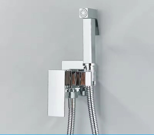 Sandsberg | Matt schwarze Bidet-Duscharmatur aus massivem Messing, Hygienedusche, Warm-Kalt-Mischer, Toilettenarmatur für den muslimischen Gebrauch