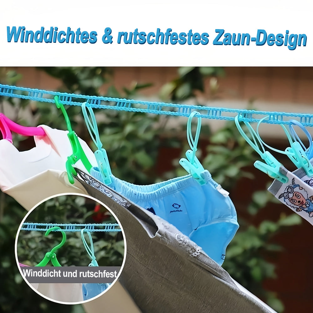 Winddichte rutschfeste Wäscheleine (32 Ft)