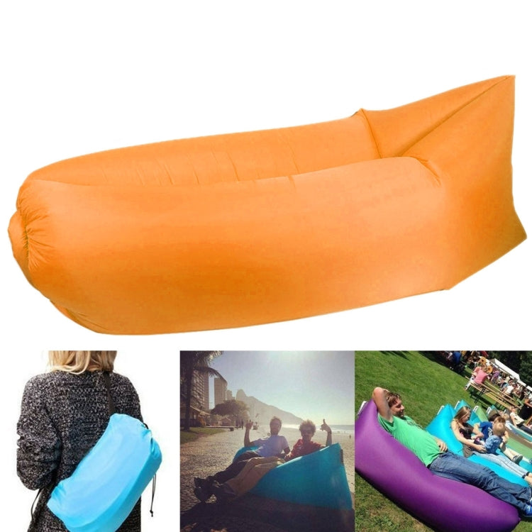 Sandsberg | Aufblasbares Lounger Polyestergewebe Kompressionsluftkissentsofa für Strand / Reisen / Gastgewerbe / Angeln, Größe: 185cm x 75cm x 50cm, Normale Qualität (Orange)