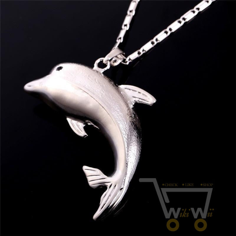 18K Gold-/Platin-beschichtete Delphin-Halskette