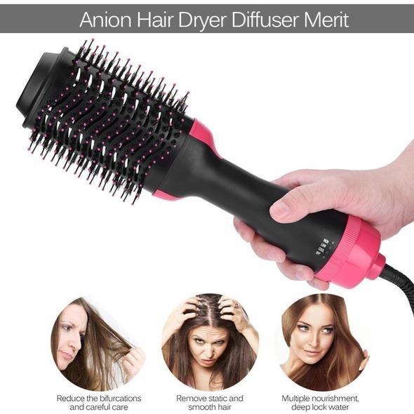 Haartrocknerbürste 2 In 1 Haarglätter