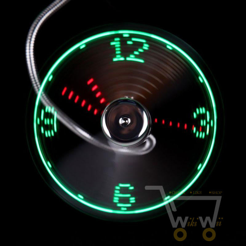 Verstellbarer USB Gadget Mini LED Licht Ventilator Uhr