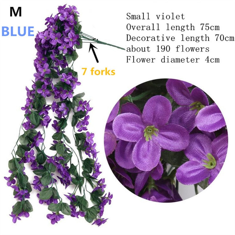 Bunte künstliche Seide violett Efeu hängen Blume für Girlande Wand