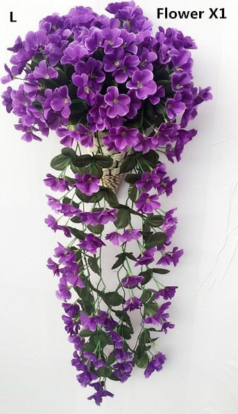 Bunte künstliche Seide violett Efeu hängen Blume für Girlande Wand
