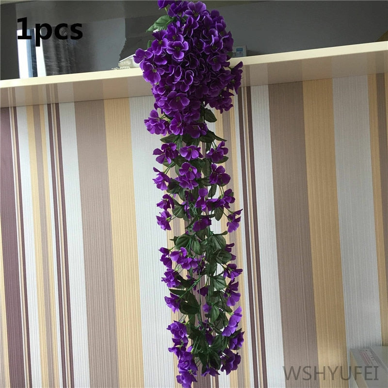 Bunte künstliche Seide violett Efeu hängen Blume für Girlande Wand