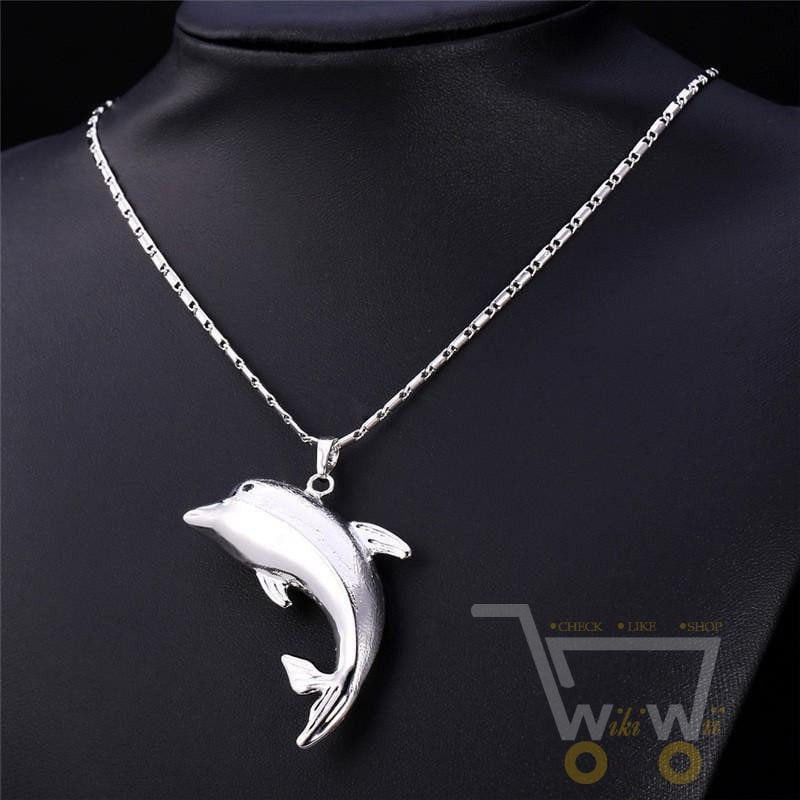 18K Gold-/Platin-beschichtete Delphin-Halskette