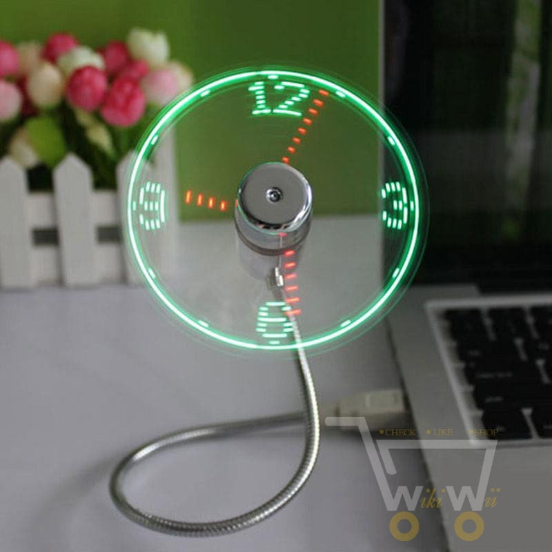 Verstellbarer USB Gadget Mini LED Licht Ventilator Uhr