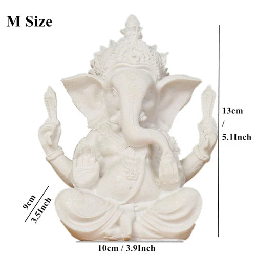 Woondecoratie Natuurlijke zandsteen Indiase Ganesha figuur Religieuze hindoeïstische olifantengod beelden Feng Shui olifantenkop Boeddha