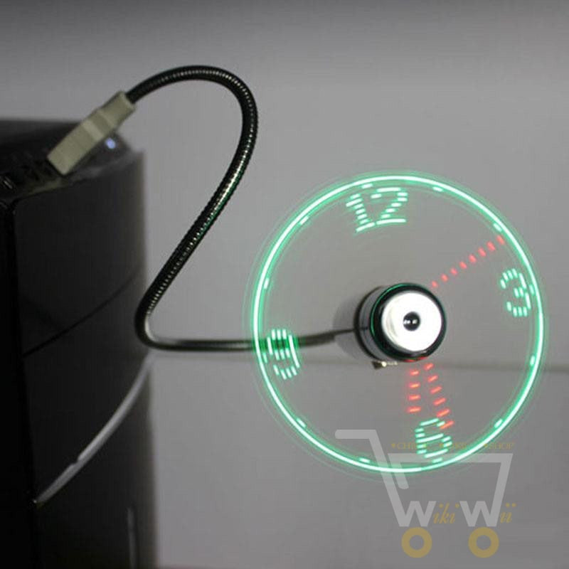 Verstellbarer USB Gadget Mini LED Licht Ventilator Uhr