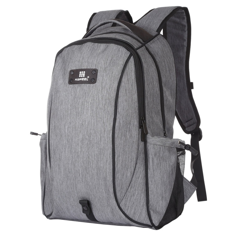 HAWEEL 14W Faltbarer Abnehmbarer Solar Power Outdoor Tragbarer Canvas Dual Shoulder Laptop Rucksack, USB-Ausgang: 5V 2.1A Max(Grau)