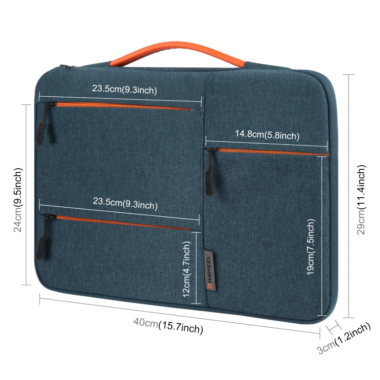 HAWEEL 15,0 Zoll Hülle Tasche Reißverschluss Aktentasche Laptop Handtasche für Macbook, Samsung, Lenovo Thinkpad, Sony, DELL Alienware, CHUWI, ASUS, HP, 15,0 Zoll-16,0 Zoll Laptops (Marineblau)