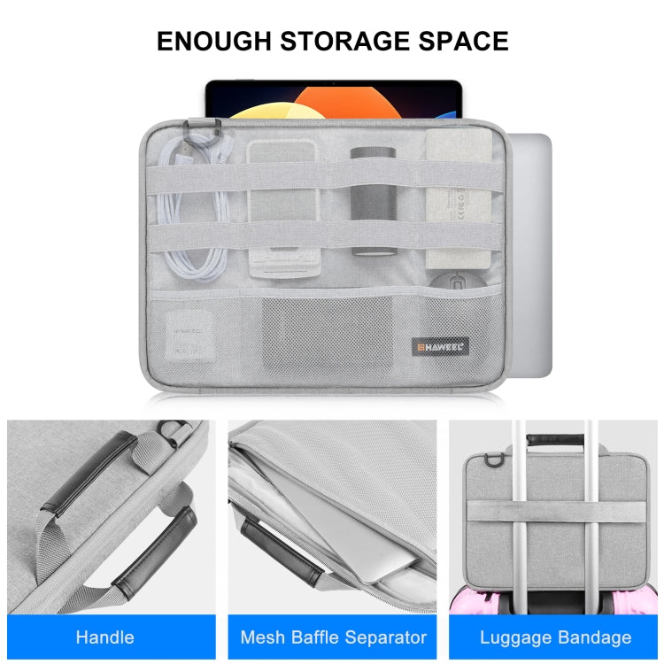 HAWEEL 14,0 Zoll - 16,0 Zoll Aktentasche Crossbody Laptop Tasche für Macbook, Lenovo Thinkpad, ASUS, HP (Grau)