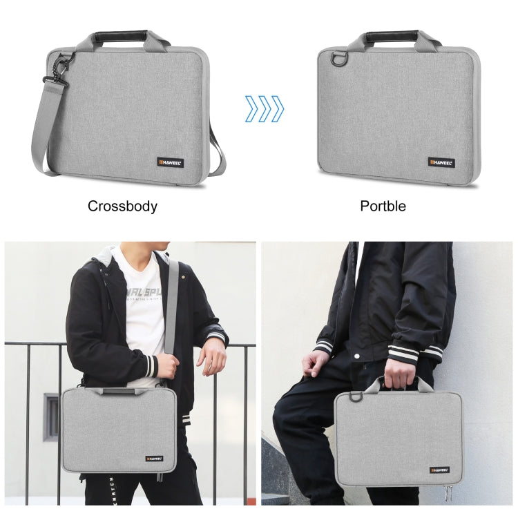 HAWEEL 14,0 Zoll - 16,0 Zoll Aktentasche Crossbody Laptop Tasche für Macbook, Lenovo Thinkpad, ASUS, HP (Grau)