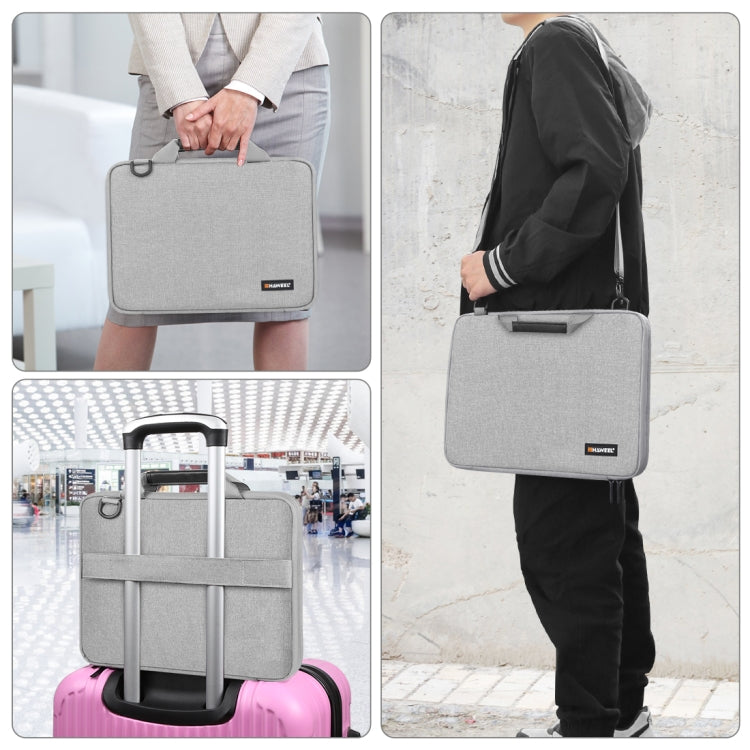 HAWEEL 14,0 Zoll - 16,0 Zoll Aktentasche Crossbody Laptop Tasche für Macbook, Lenovo Thinkpad, ASUS, HP (Grau)