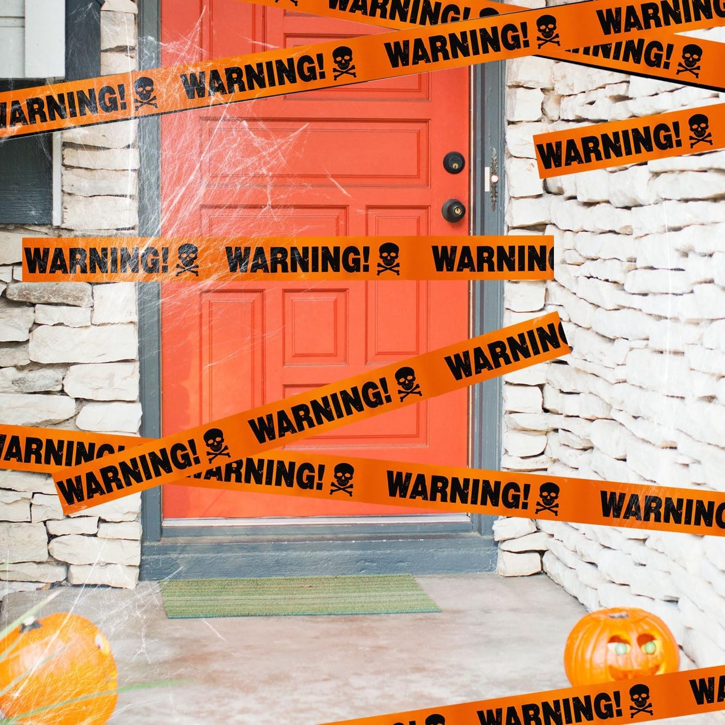 Sandsberg | Spooky Halloween Schädelsbanner – Plastik Warnband Dekoration