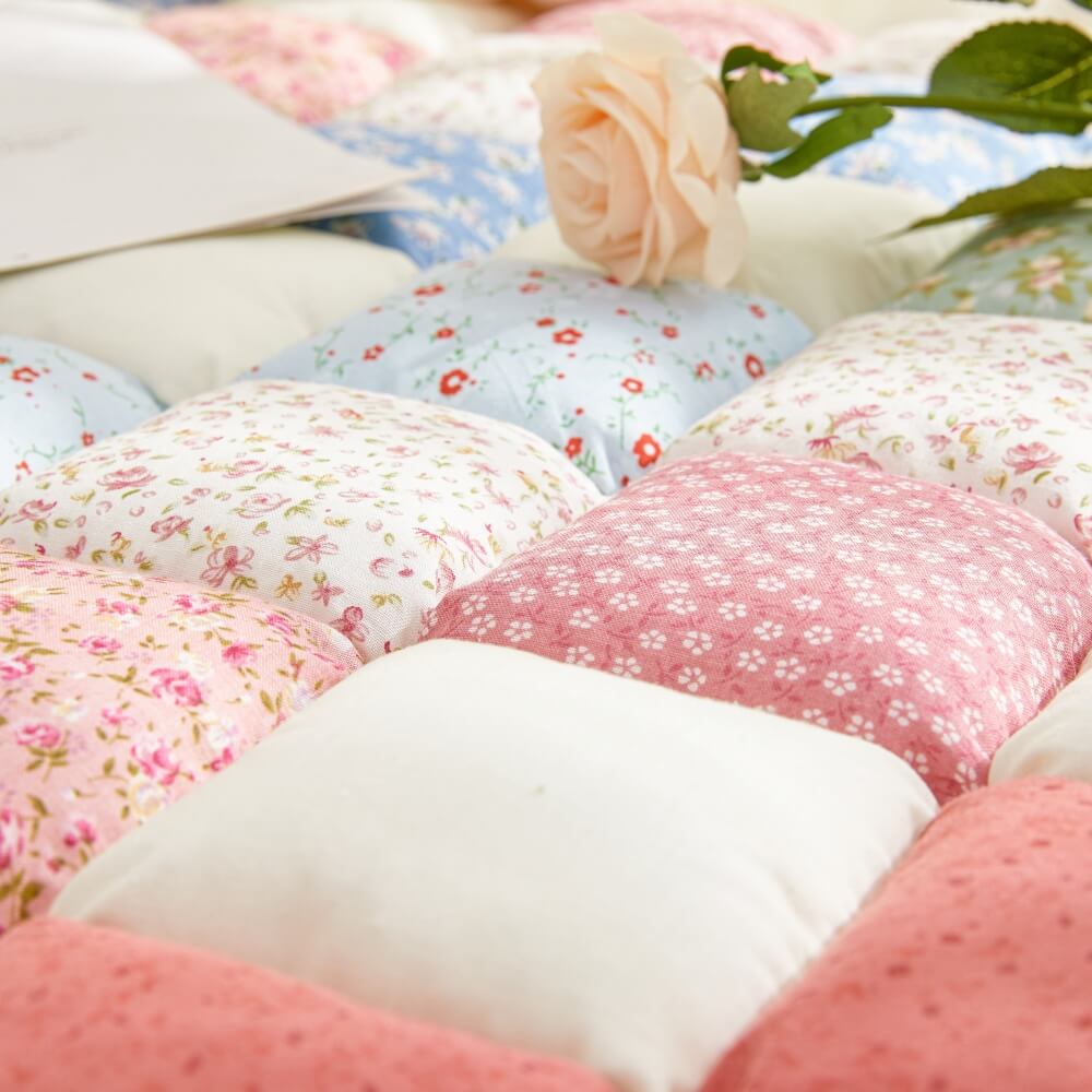 Handgefertigte Gemütliche Patchwork Blumen Puff Sofaabdeckung