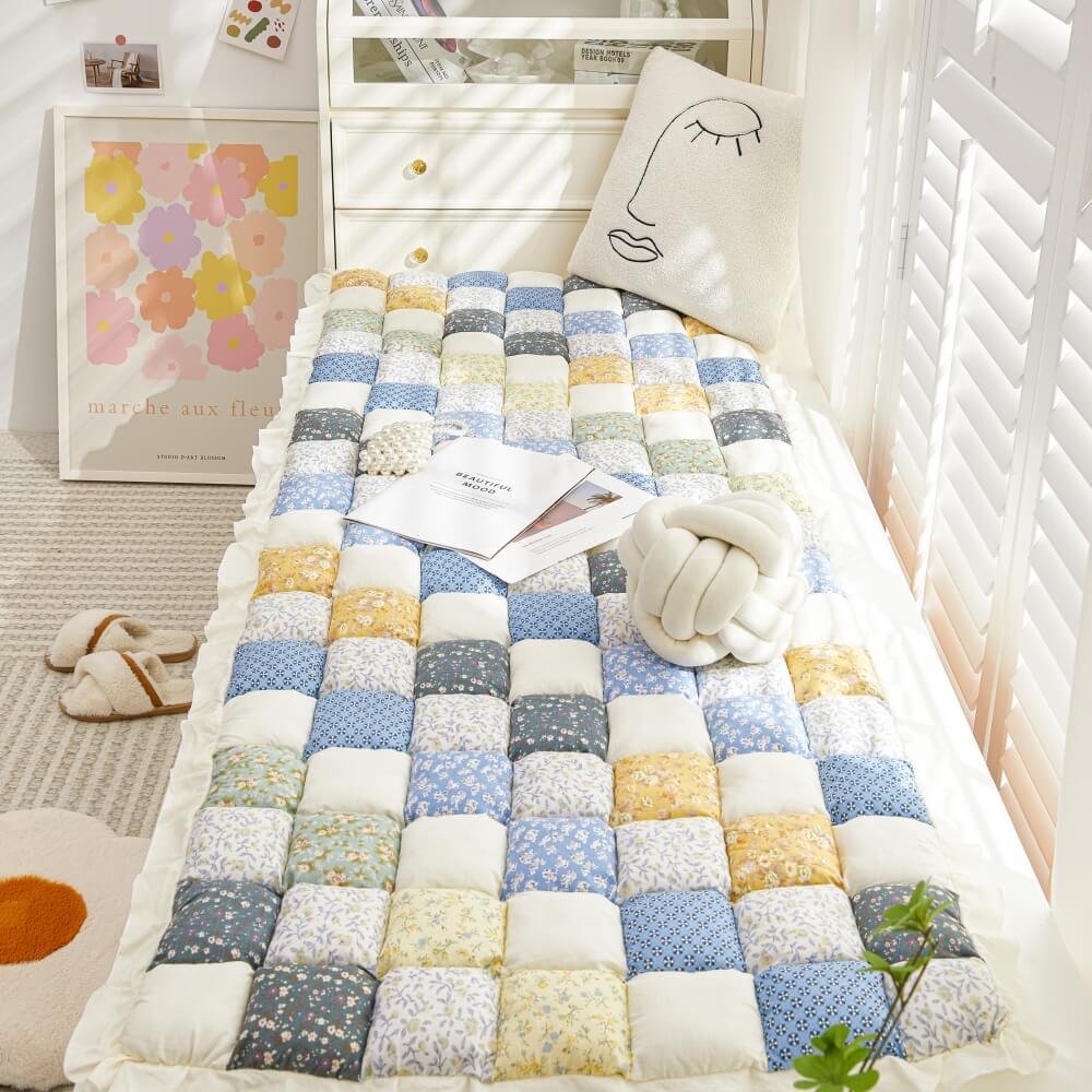 Handgefertigte Gemütliche Patchwork Blumen Puff Sofaabdeckung