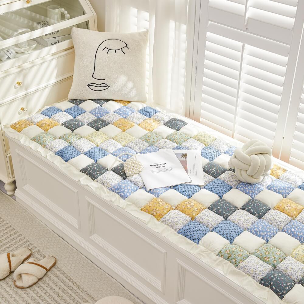 Handgefertigte Gemütliche Patchwork Blumen Puff Sofaabdeckung