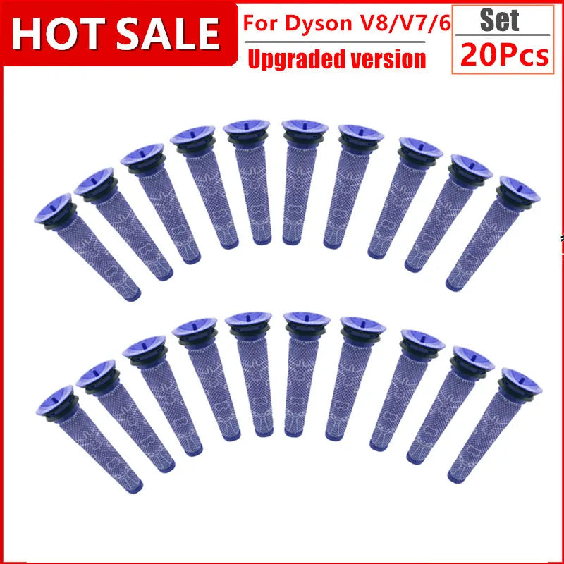 6er-Pack Vorfilter und 2er-Pack HEPA Nachfilter Ersatzteile kompatibel mit Dyson V8 und V7 kabellosen Staubsaugern
