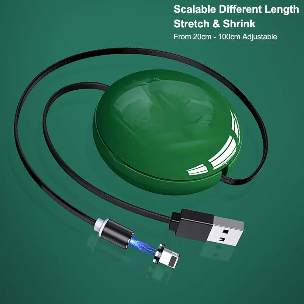 3in1 Universelles Rückziehbares Magnetisches Schnelllade-Kabel