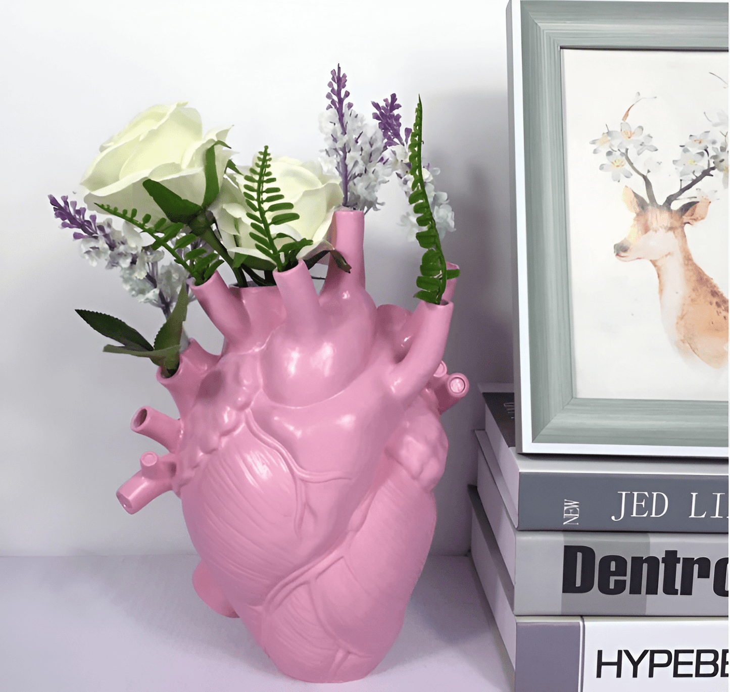 Herzförmige Harzblumenvase