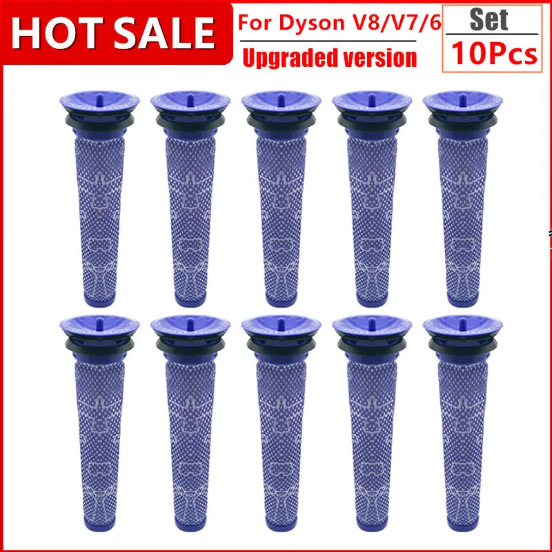 6er-Pack Vorfilter und 2er-Pack HEPA Nachfilter Ersatzteile kompatibel mit Dyson V8 und V7 kabellosen Staubsaugern