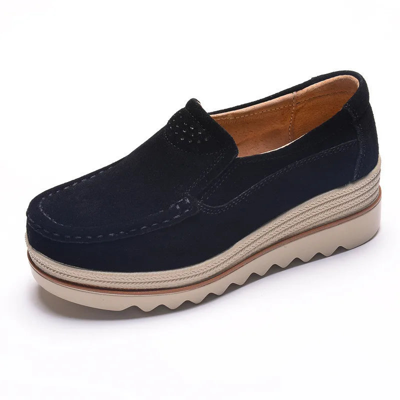 Frühling Frauen Flache Schuhe Plattform Sneaker Slip-On Flats Leder Wildleder Damen Slipper Freizeit Slipper